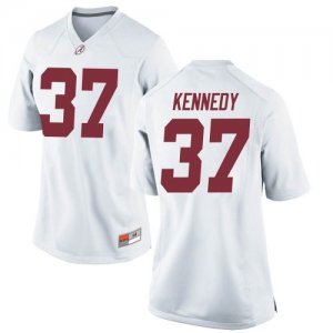 Women's Alabama Crimson Tide #37 Demouy Kennedy White Replica NCAA College Football Jersey 2403ALAI1